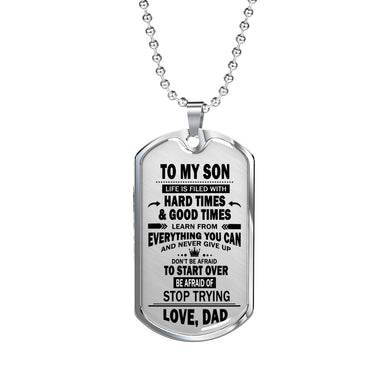 Father Son Heart Necklace Love Dad Birthday Gifts, Christmas Gift Idea for Kids